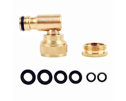 Hoekige Tap Connector 1/2" & 3/4" 90° - Roterende Elleboogslangconnector