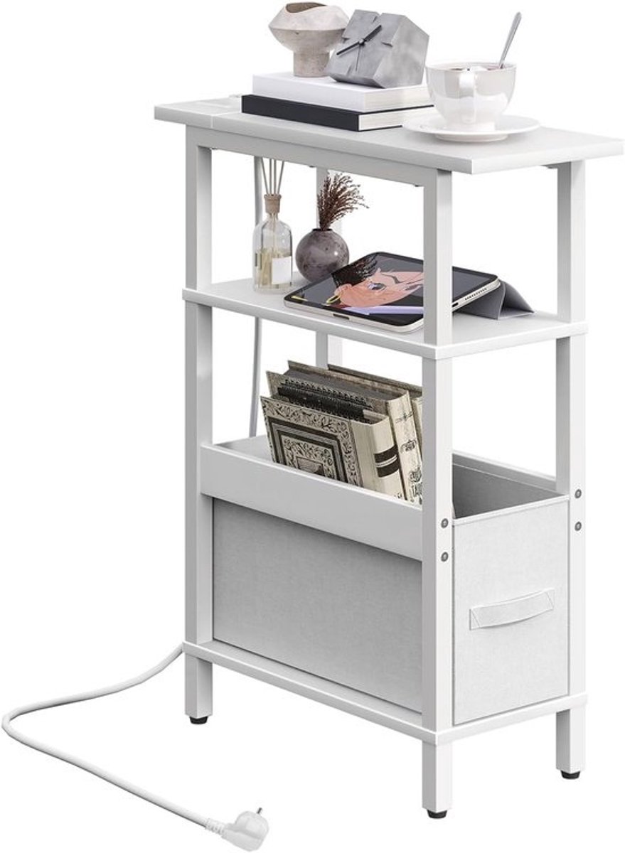 Smalle bijzettafel - Geïntegreerd oplaadstation - Lade