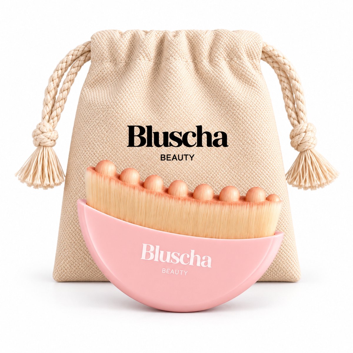 Bluscha® Multifunctionele Gezichtsborstel – Drainage Borstel Gezicht – Foundation Brush – Self Tan Brush – Make-up Kwast – Gezichtsmassage – Blush pink