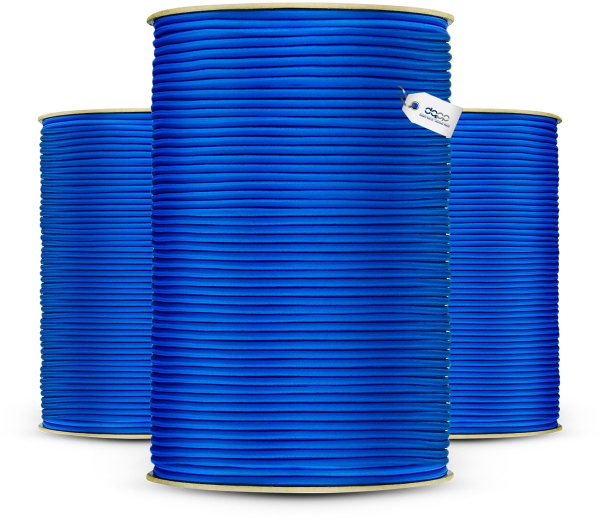 Merkloos Elastisch Touw Blauw 5mm 50m - Sterk en Flexibel