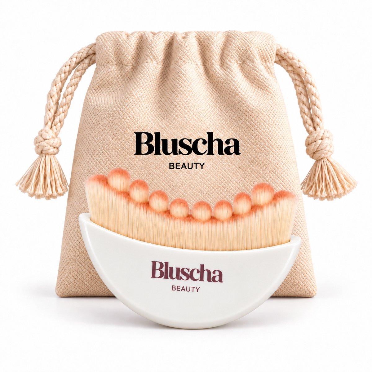 Bluscha® Multifunctionele Gezichtsborstel – Drainage Borstel Gezicht – Foundation Brush – Self Tan Brush – Make-up Kwast – Gezichtsmassage – Pearl white