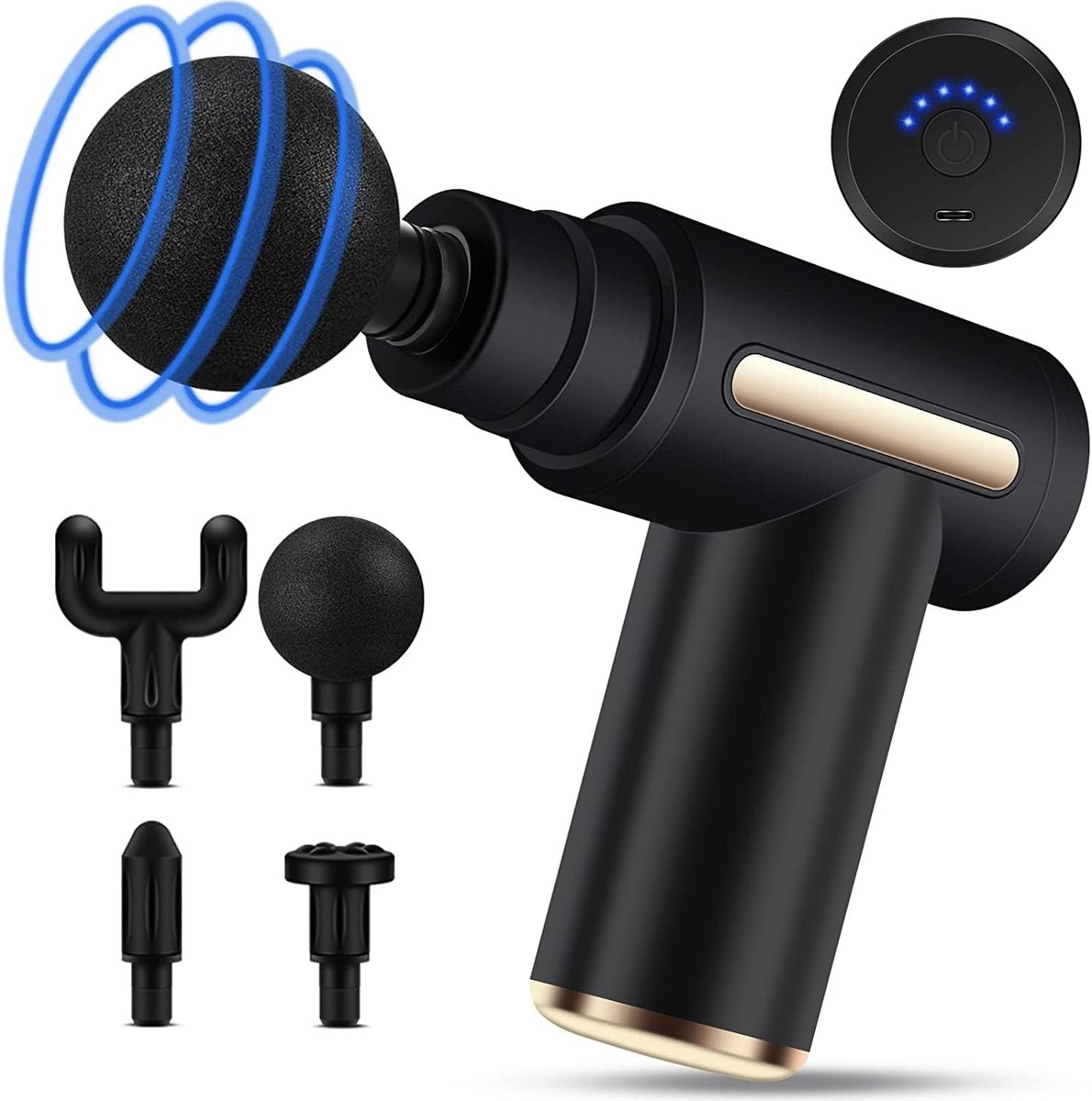 6 Snelheden En 4 Opzetstukken – Mini Spiermassagepistool Met 1800mAh Type-C – 580g Lichtgewicht En Draagbaar – Diepe Weefselmassage Voor Schouders, Rug En Benen