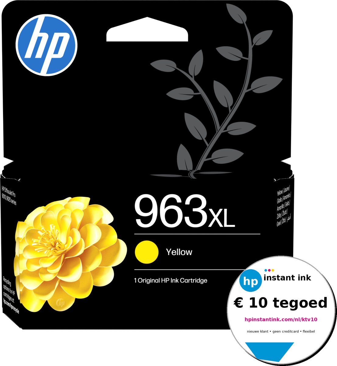 HP 963XL Inktcartridge geel + Instant Ink tegoed