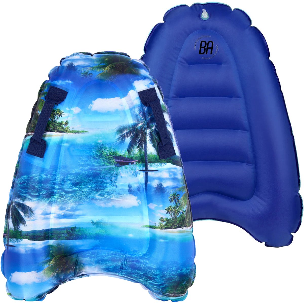 Best Active Bodyboard - Tropical - 67×52×13 cm - Voor Kinderen & Volwassenen - Opblaasbaar - Lichtgewicht & Duurzaam - Geschikt voor Zee & Golven