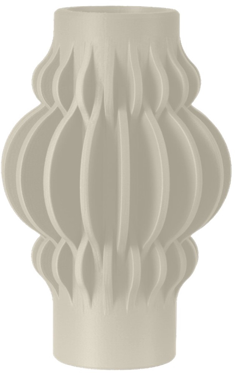 Layvo Vesper Vaas - Crème - 20 cm - droogbloemen vaas - organische vaas - gerecycled plastic