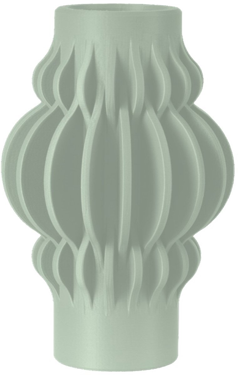 Layvo Vesper Vaas - Salie - 20 cm - droogbloemen vaas - organische vaas - gerecycled plastic