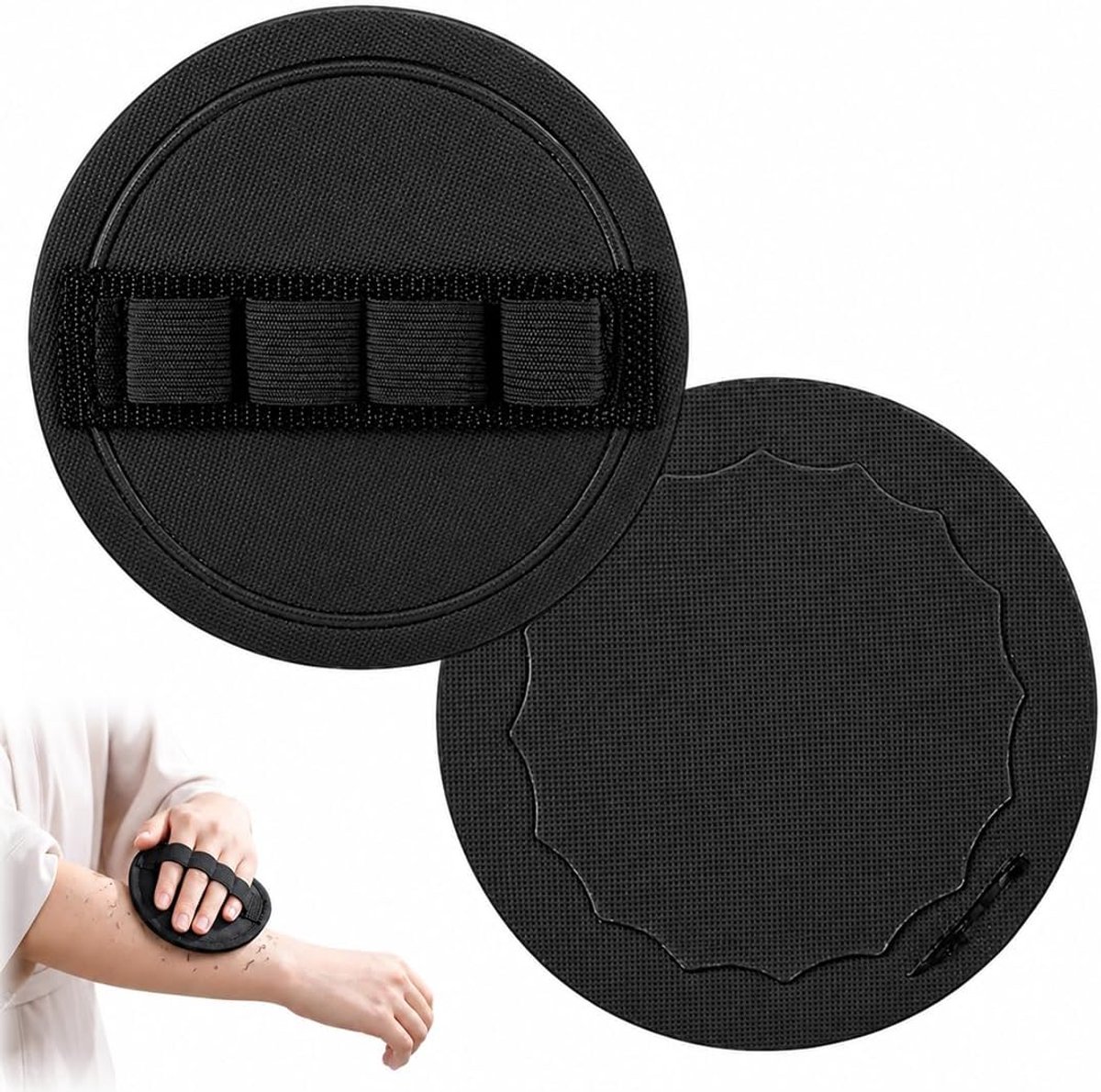 Exfoliërende badhandschoen, exfoliërende badpads, duurzaam rubber, exfoliërende handschoenen voor het lichaam, bad- en bodyscrubbuffer, diepe reiniging, geschikt voor alle huidtypes, 2 stuks