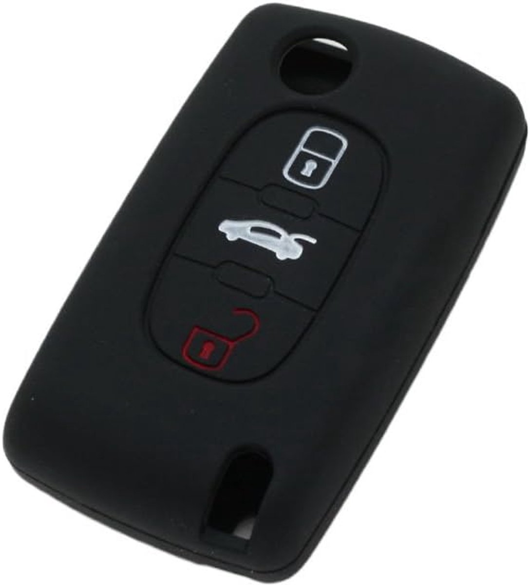 CV9301 siliconen beschermhoes voor 3-toetsen-klapsleutel van Peugeot zwart