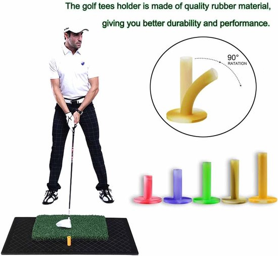 Tees 6 stks Golf Top Houder Stand Rubber voor Driving Range Mats Home Office Achtertuin Praktijk - Multicolor — afbeelding 2