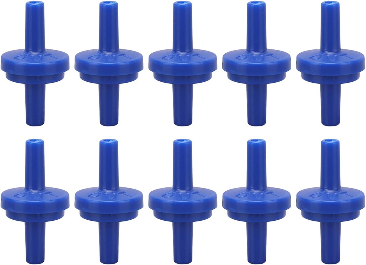 10 Stks Terugslagklep 1 Way PP, Water Stop Terugslagklep Plastic Terugslagklep Plastic Slang Water Stop Membraan Barb voor Luchtinlaat Feed (4 mm blauw)