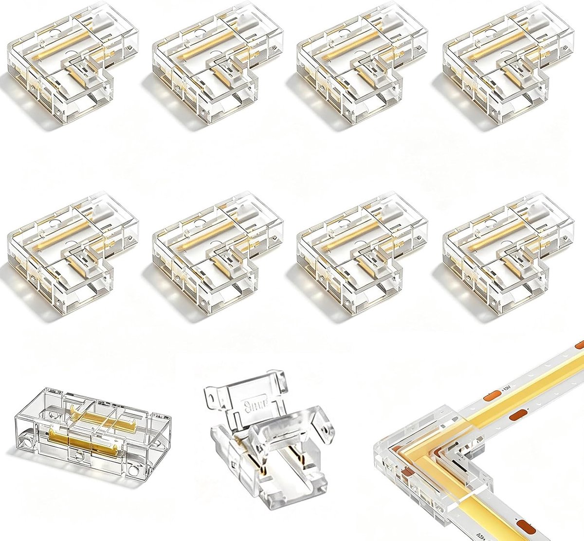 10 stuks COB ledstripconnector, 2-polig, 8 mm, ledstripconnector - ShopVlot