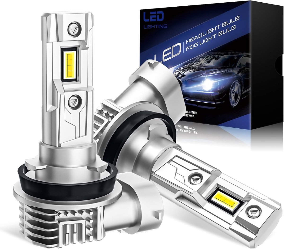 H11 LED-lamp, 20.000 Lumen, 600% meer Lichtopbrengst, Levensduur van 60000 uur, mini-Formaat 1:1, Klaar voor Gebruik - ShopVlot