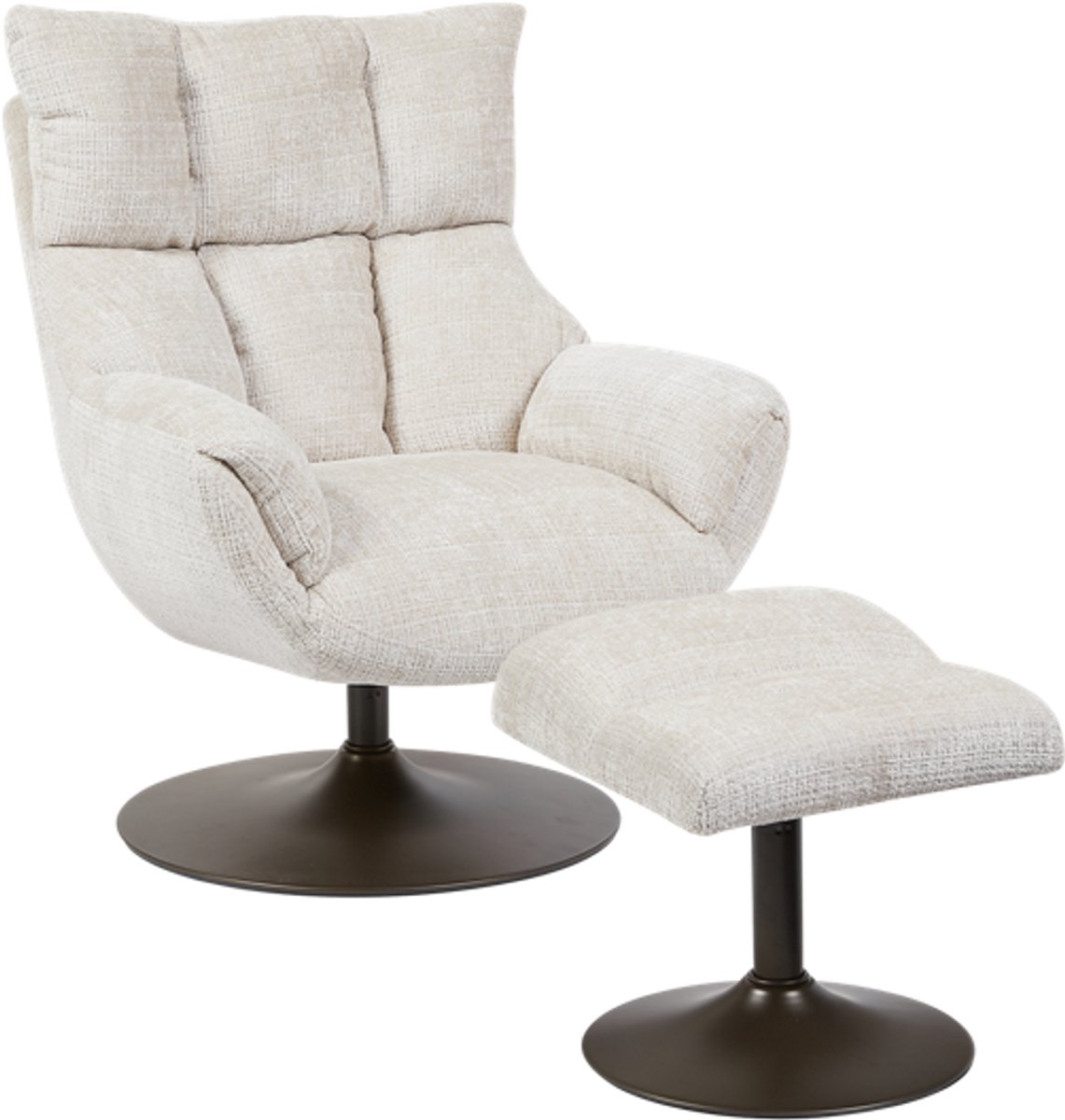 Tower Living Force coffeechair 360? + footstool - Cremona 02 sand Bruin