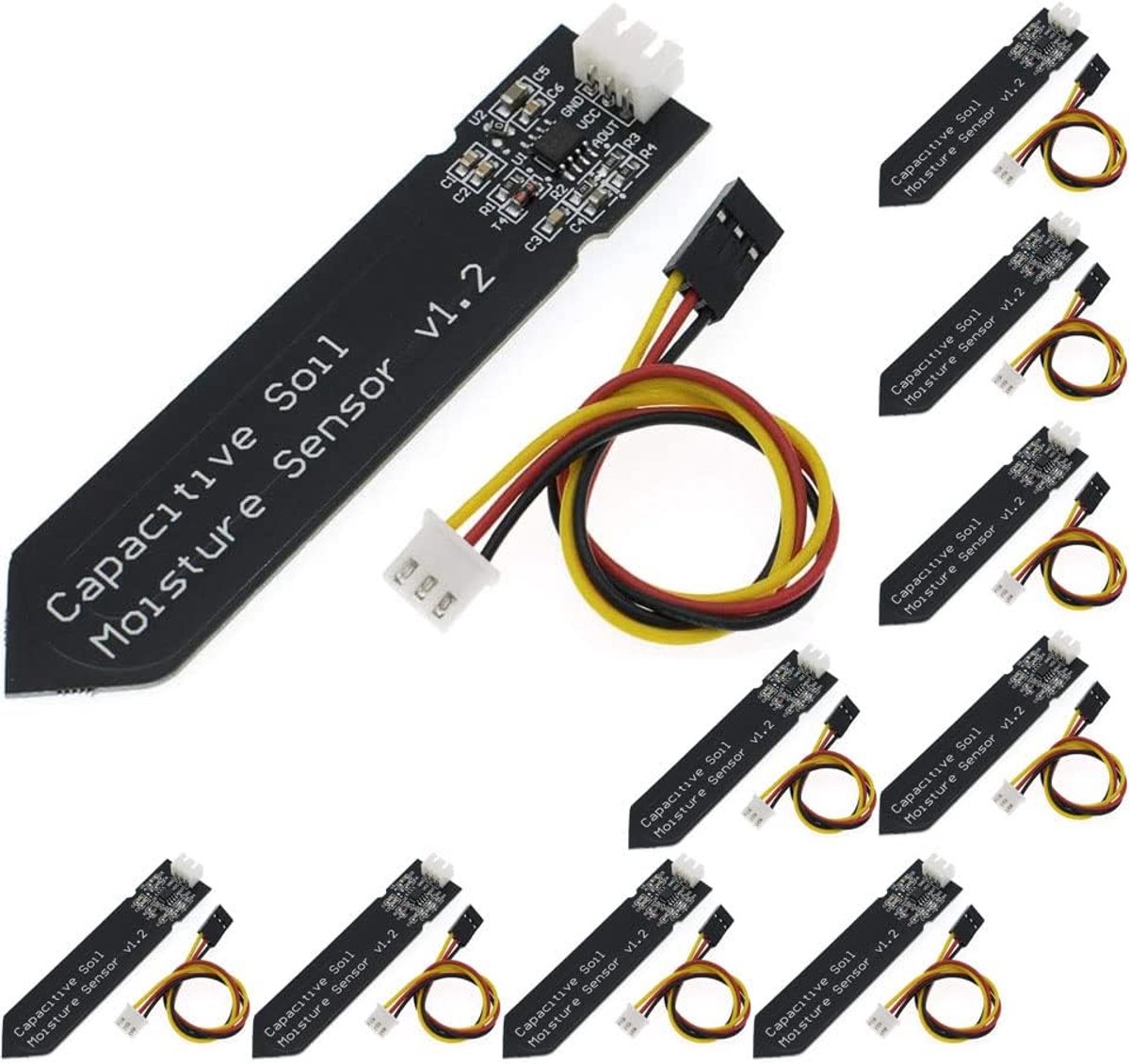 10pcs Capacitive Soil Moisture Sensor Corrosion Resistant For Arduino Moisture Detection Garden Watering DIY - ShopVlot
