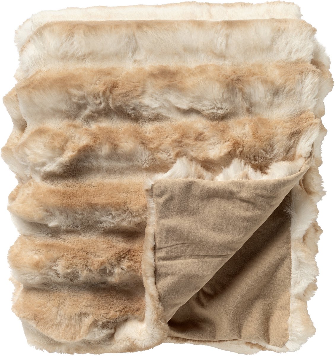 EVINA - plaid 150x200 cm - imitatiebont - beige