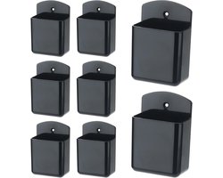 8 Pcs Remote Control Holder Wall Black Self Adhesive Remote Control Holder Storage Box Wall Self Adhesive Remote - ShopVlot