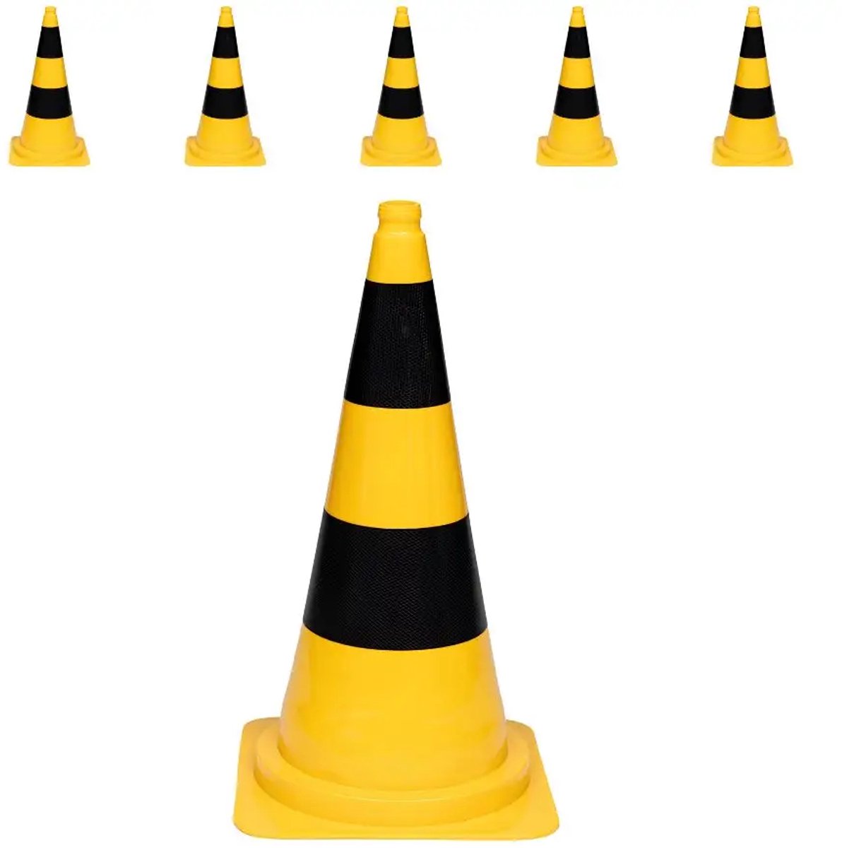 Conex basic verkeerskegel - geel zwart | 75 cm | 5 stuks