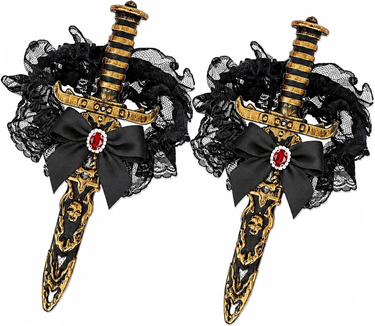 Piratenkostuum voor Vrouwen met Garter - Perfect voor Halloween, Cosplay en Themapartijen - One Size Zwart