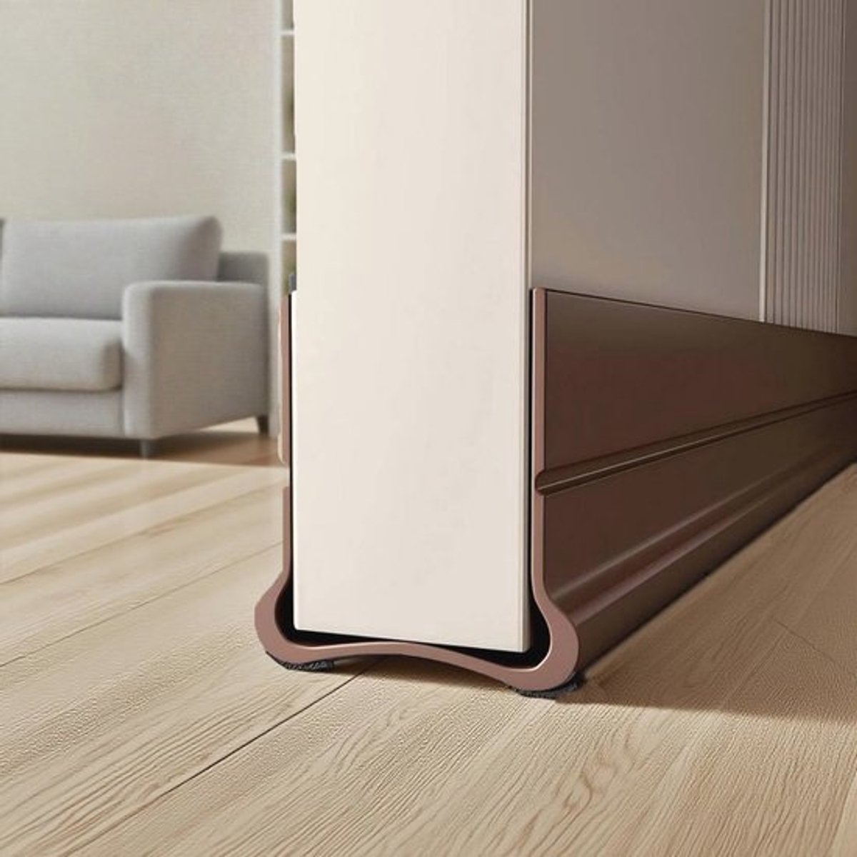 Tochtstopper voor deuren - Siliconen afsluiting - koudebescherming en geluidsisolatie - 93 cm - Bruin