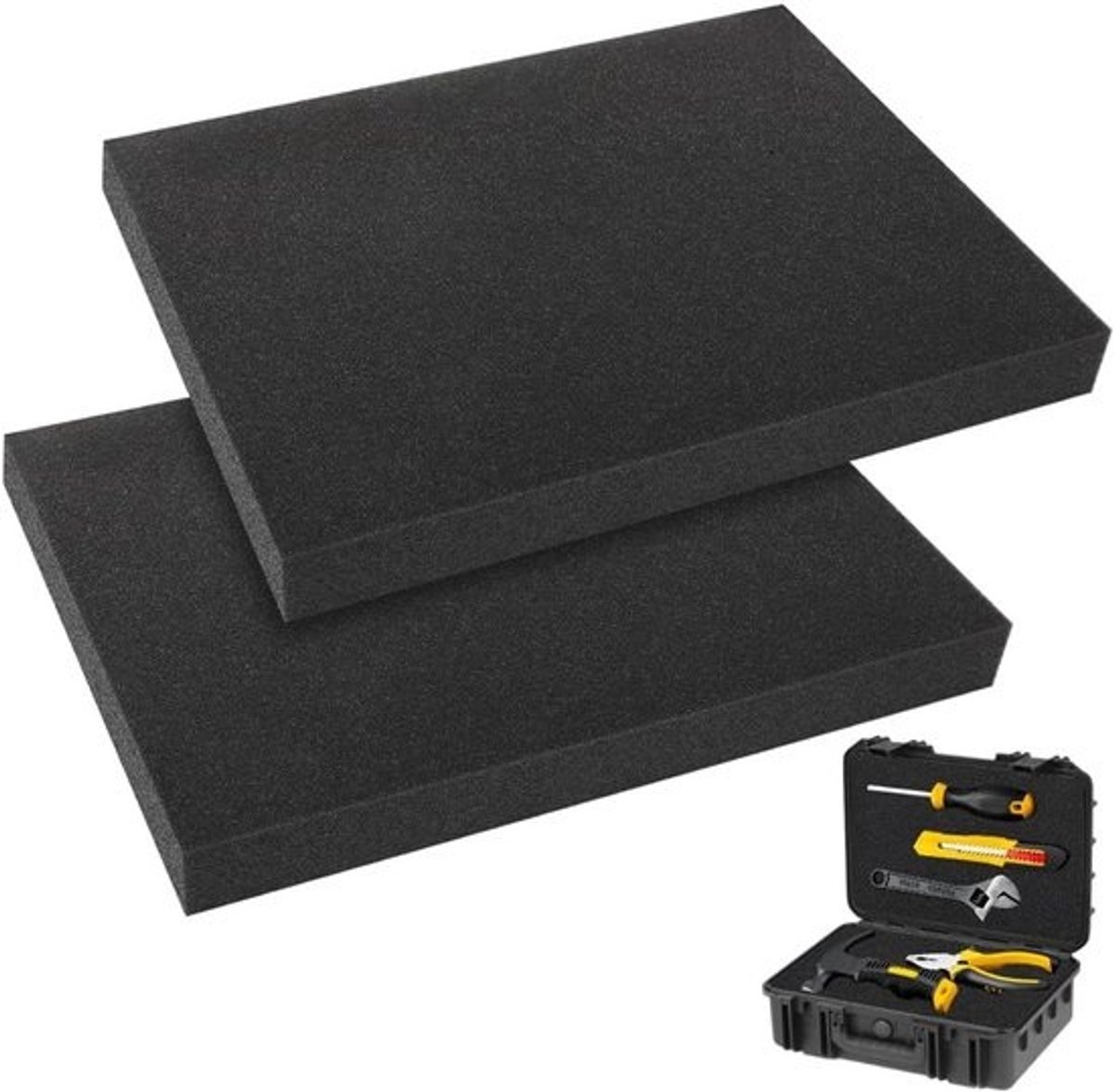 Gevoerde Schuimplaat voor Bekleding en Zitkussen - Zelfsnijdend Schuim met Raster (400 x 300 x 40 mm, Set van 2)