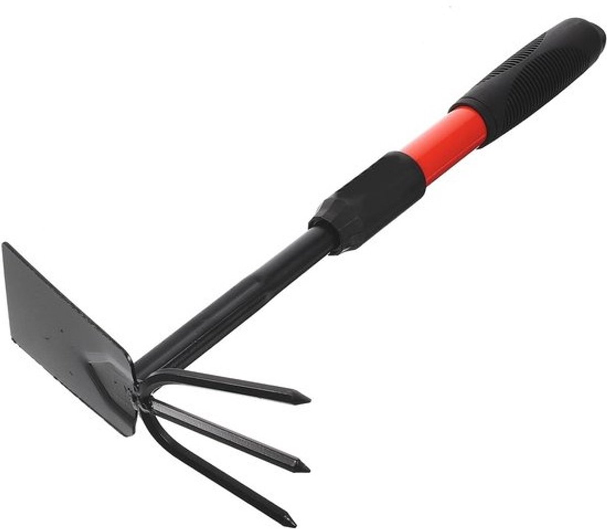 Tuinschoffel - Handhark en graver - Voor het verwijderen van onkruid - Tweekoppig ontwerp - Lengte van 39 cm - Zoals getoond