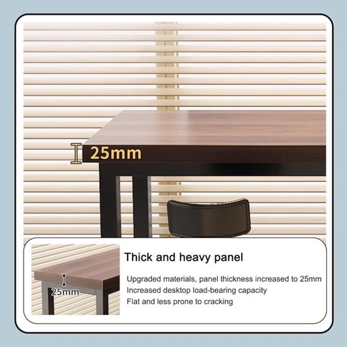 Hoge eettafel - Lange, smalle bartafel met stalen frame - Voor café, keuken, koffiebar, eetkamer, woonkamer en kleine ruimte thumbnail 2