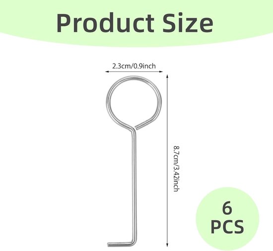 6 Pcs Drain Wrenches Lifting Hooks, Manhole Cover Hooks, Silver Floor Drain Hooks Disassembly, Floor Drain Hooks - ShopVlot — afbeelding 5