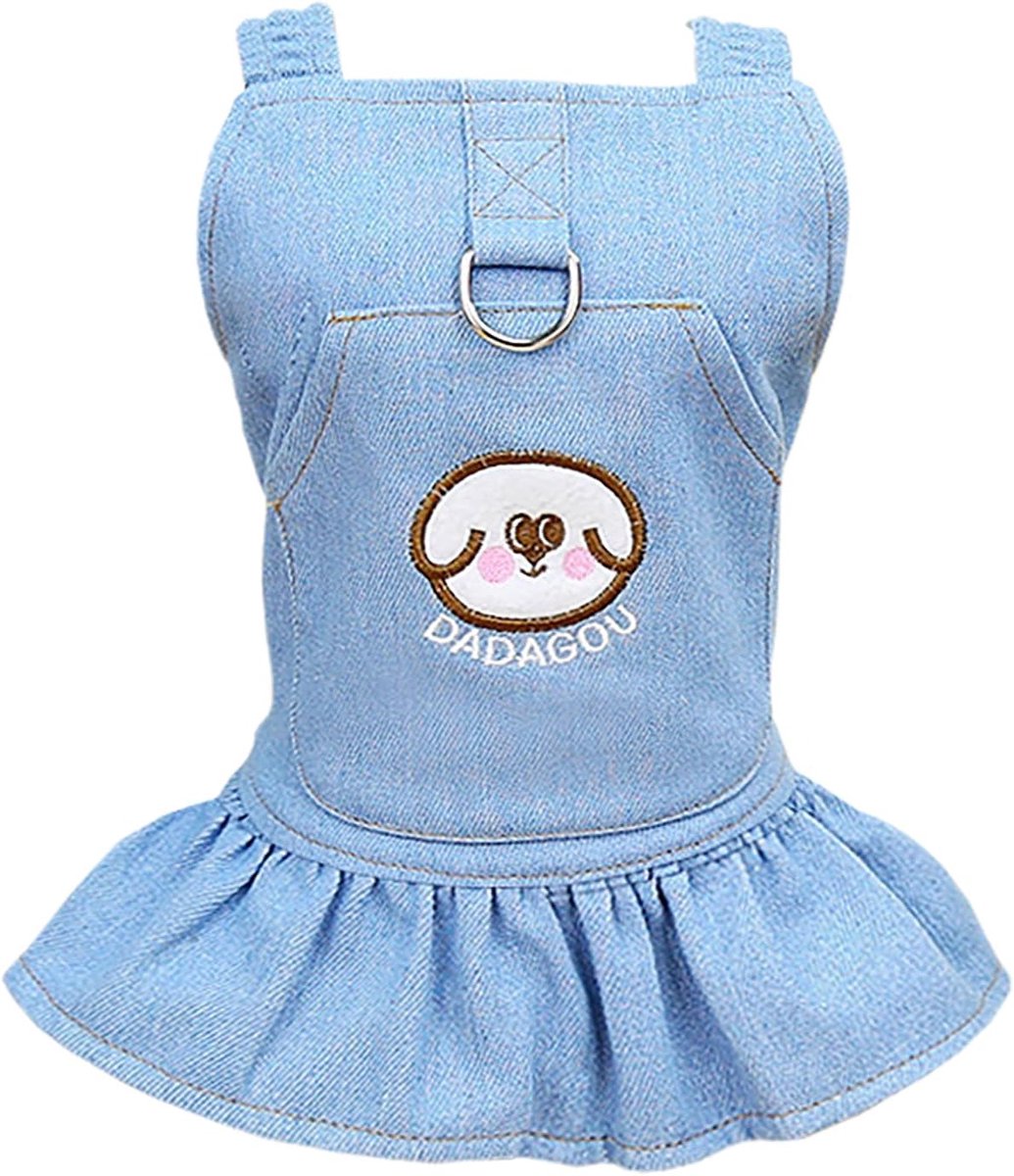 Dog Dress Puppy Luxury Skirt Dog Clothes Princess Dresses Wedding Evening Dress Tutu Skirt Denim Skirt for Small Dog - ShopVlot