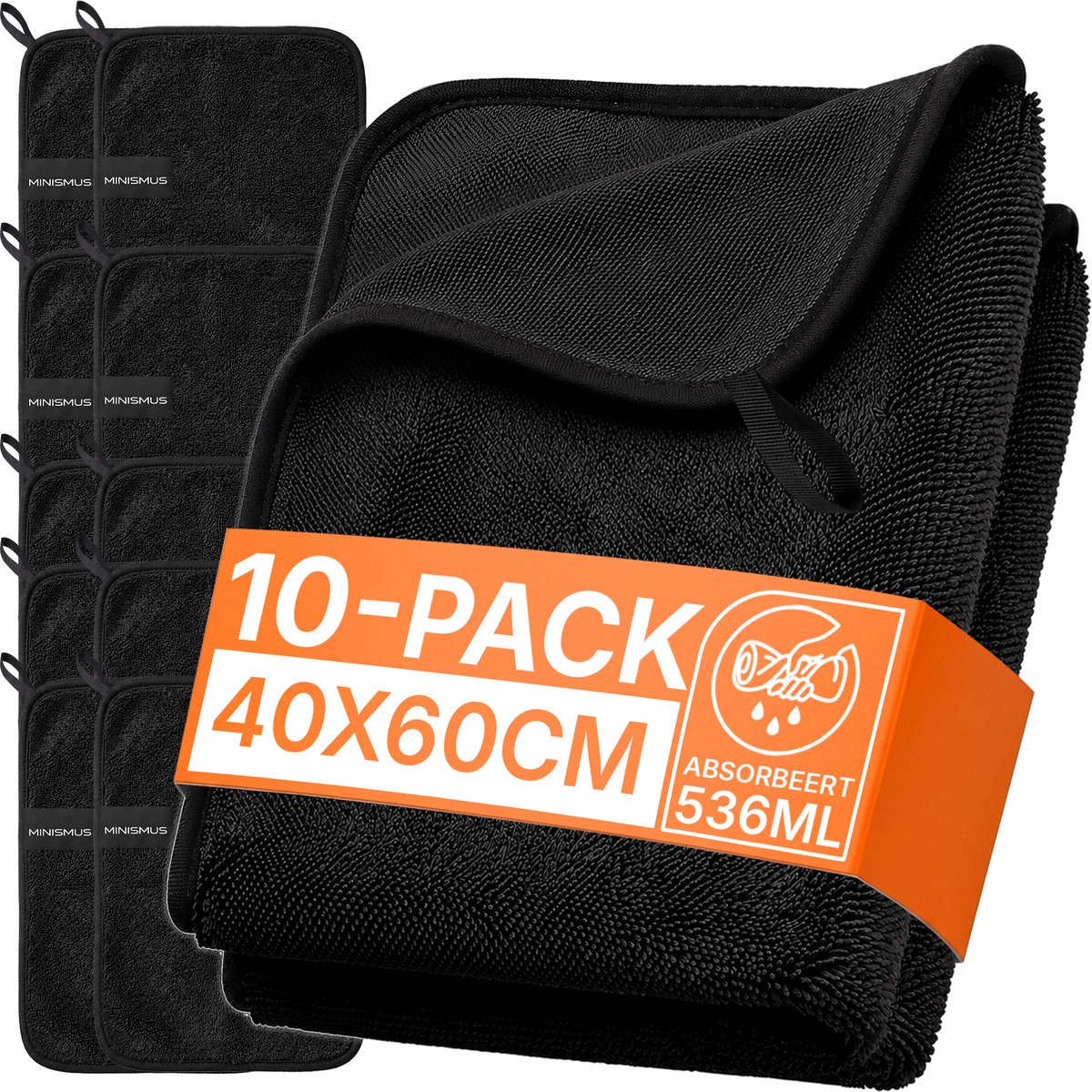 Microvezel Droogdoek voor Badkamer - 10 Stuks - 40x60 cm - Absorbeert tot 500 ml