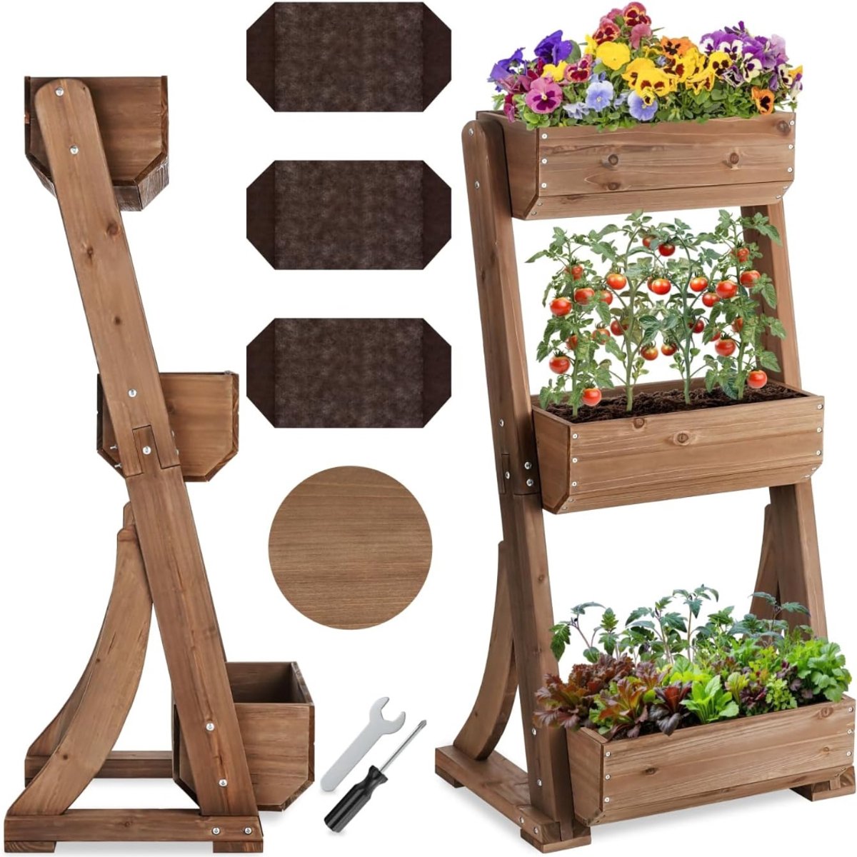 Levo® Verticale Tuin met Watersysteem - Verticale Moestuin - Plantentoren - Kweekbak - Zwart - 18cm x 11cm x 34cm