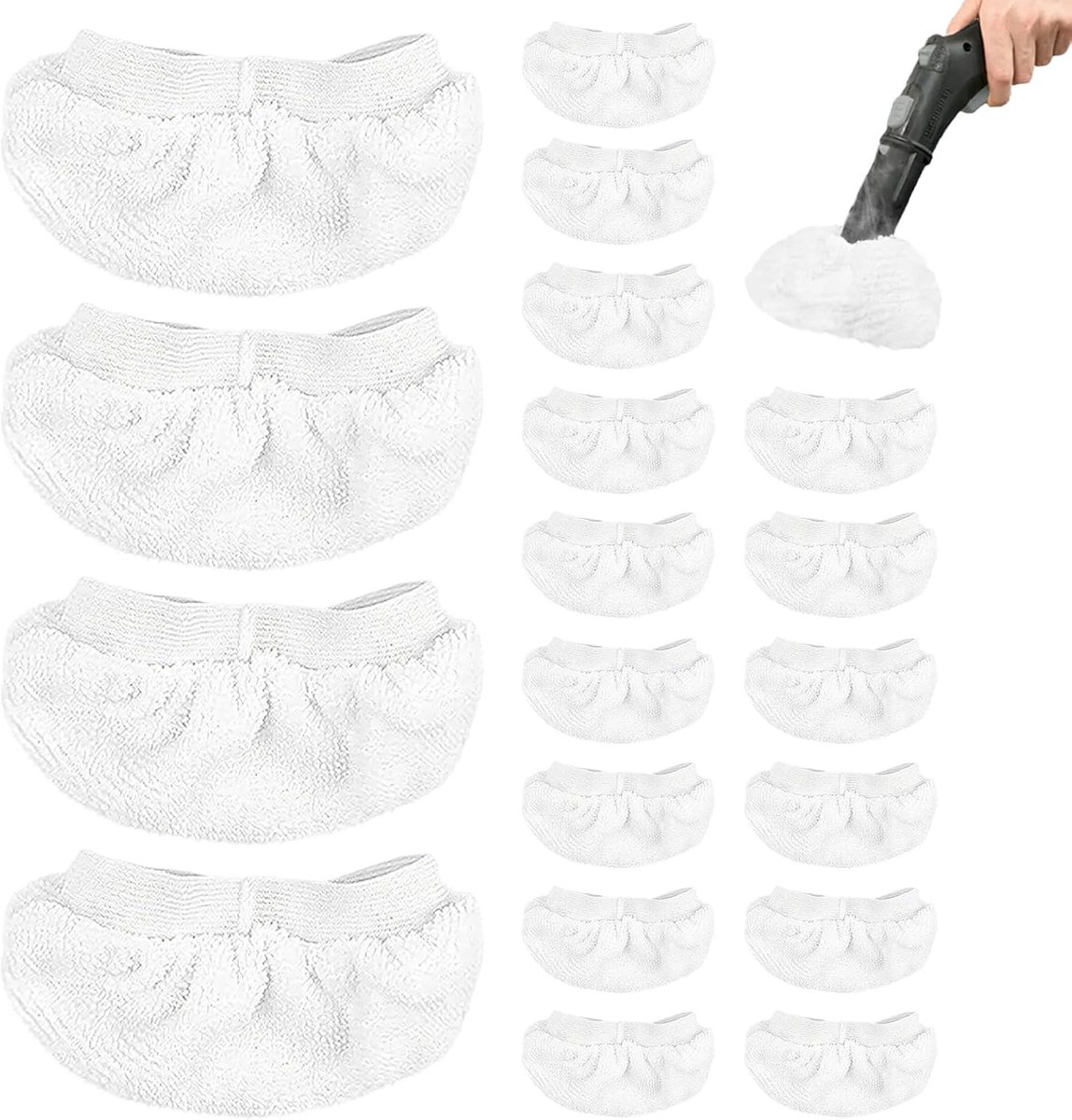 Set van 20 Herbruikbare Stoom Mop Pads, Microvezel Vervangdoeken voor Handstoomreinigers, Accessoires voor Stoomreiniging
