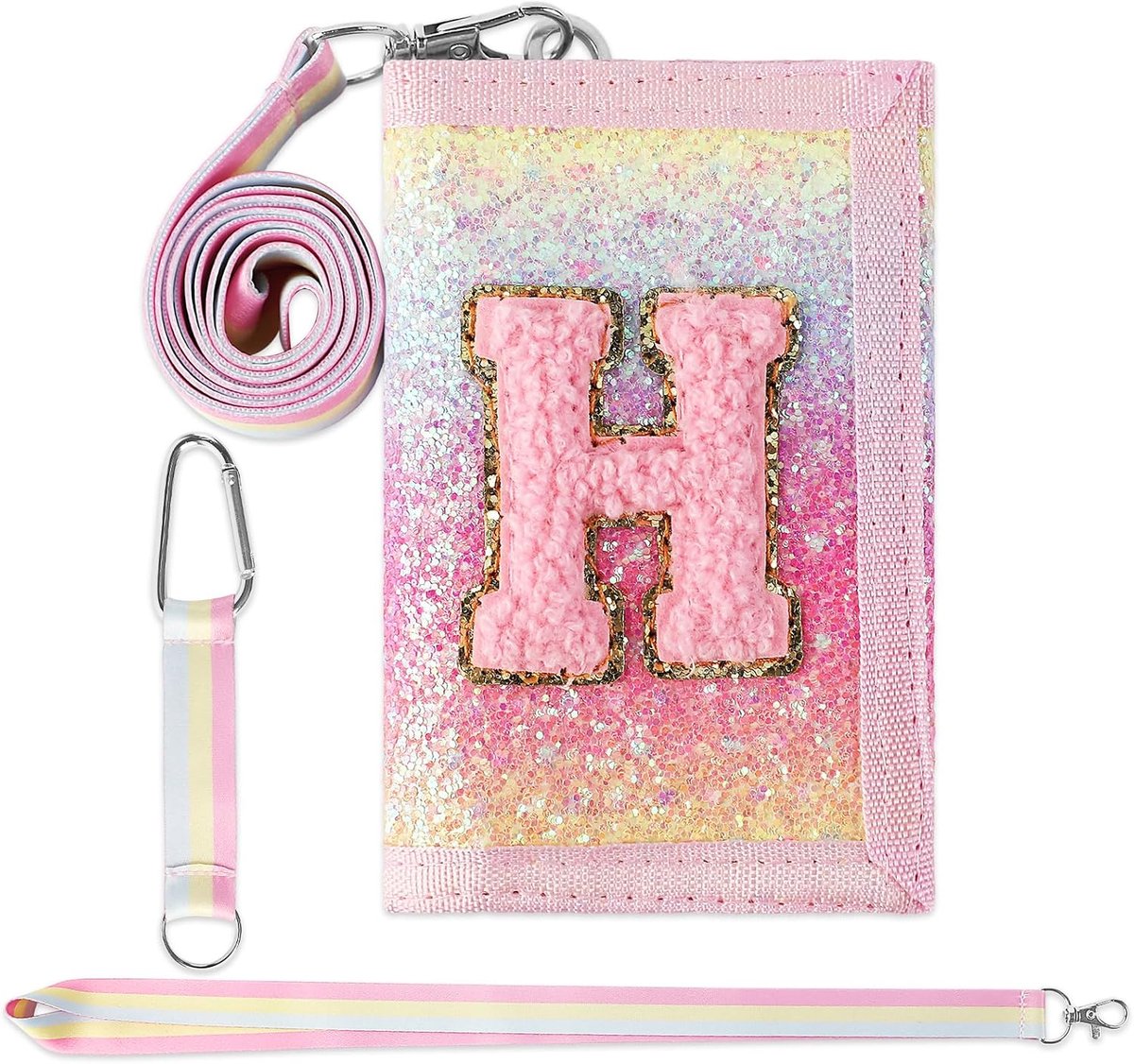 Children's Wallet, Letters A-Z Girls Cartoon Wallet, Baby Purse with Carabiner, Hanging Strap, for Children, h, Modern - ShopVlot