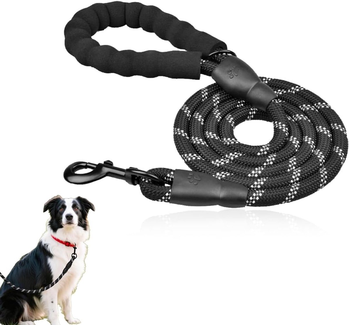 SnelShoppen - Dog Lead 3M, Reflective Jogging Leash, Lichtgewicht Leiding voor Kleine en Middelgrote Honden, Verstelbare Loop voor Wandelen en Trainin