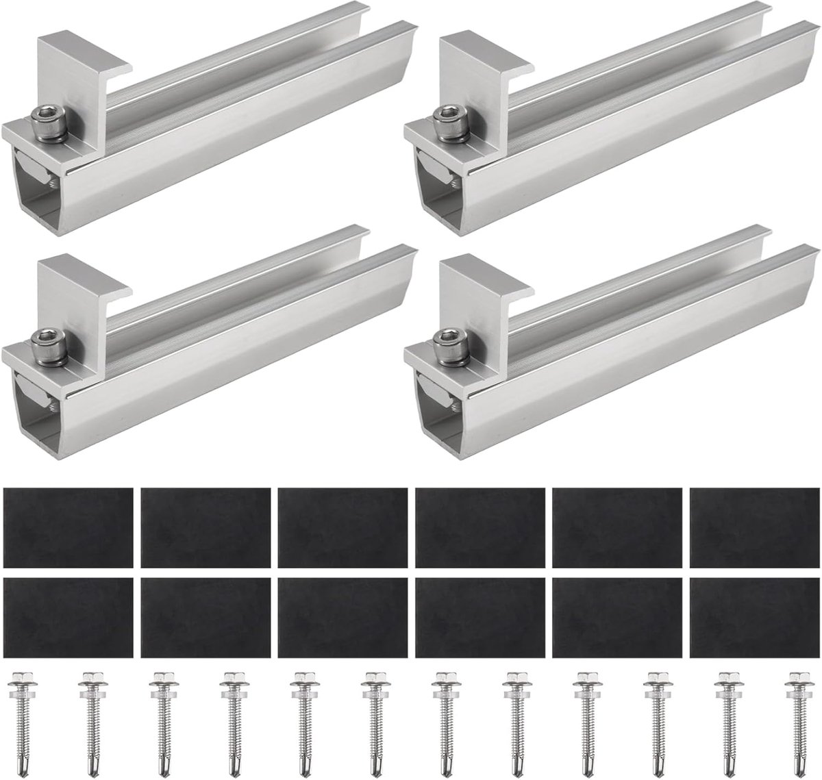 Zonnepaneel montagebeugel, fotovoltaïsche paneelrail, zonnepaneel bevestigingsmodule met midden voor trapeziumdak, 30 - ShopVlot