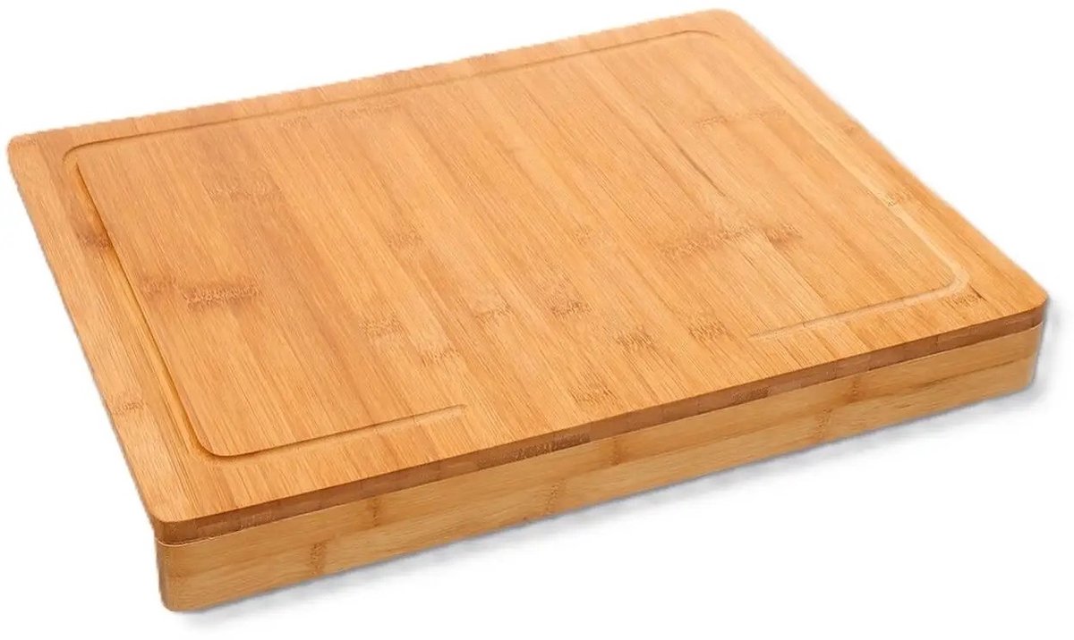 ZOQENX Bamboe Snijplank met Sapgroef en Verhoogde Rand 45 x 34 cm
