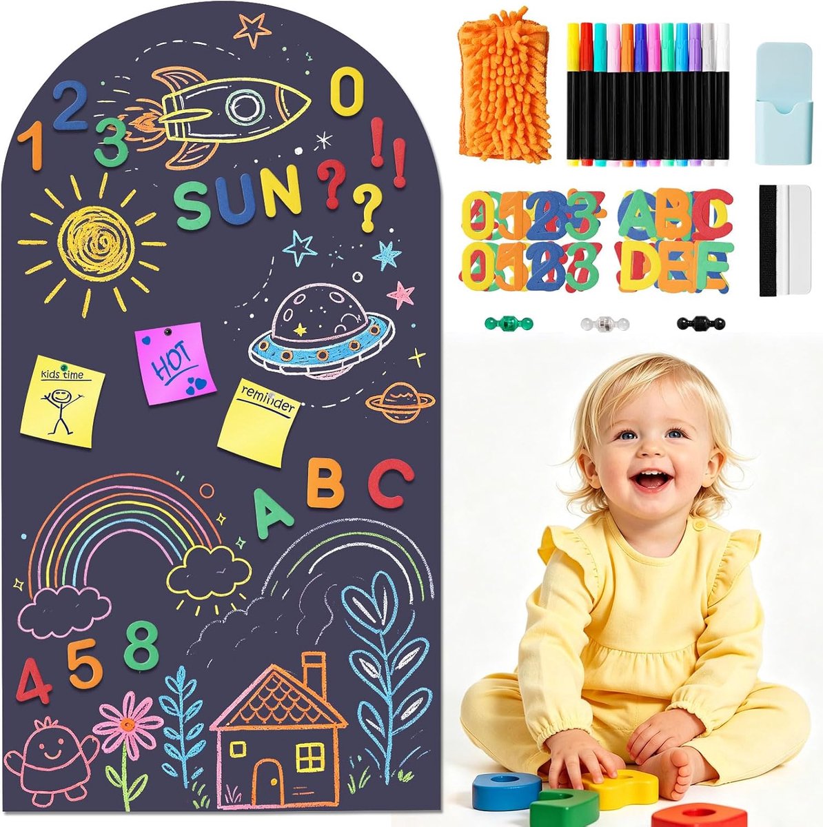 Hossom Arch Magnetic Wall Sticker, 100 x 45 cm, Magnetic Film, Self-Adhesive - ShopVlot