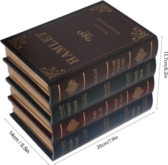 Antiek Boek Snuisterij 7,9 x 6,2 x 5,5 inch Samll Vintage Getextureerde Overdekte Desktops Nep Boek Opbergdozen Kantoor Rekwisieten Boeken Decoraties — afbeelding 2