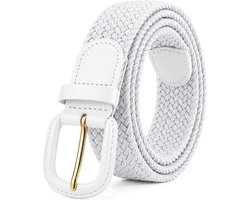 30 mm stretchriem voor heren in 6 maten, elastische stof, geweven gevlochten riem met leren gesp, 6 kleuren, maten S-3XL