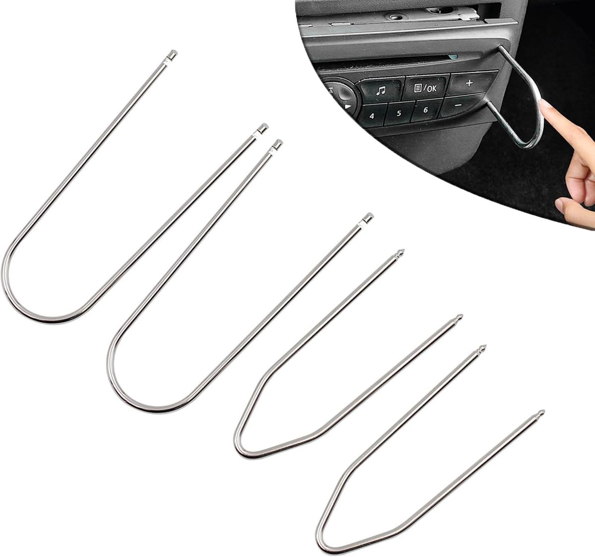 4 x autoradio-ontgrendelingssleutel voor Fiat, Ford, B-Max, C-Max, Fiesta, Focus, Fusion