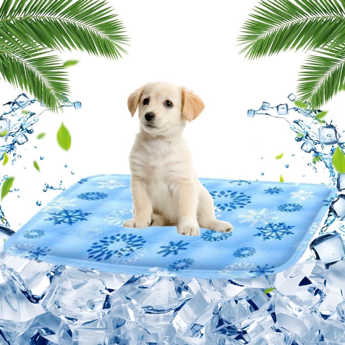 Koelmat voor honden, koelmat voor honden, koelmat, 40 x 50 cm, voor katten, puppy's, koel binnen buiten, krasbestendig, duurzamer (sneeuw)