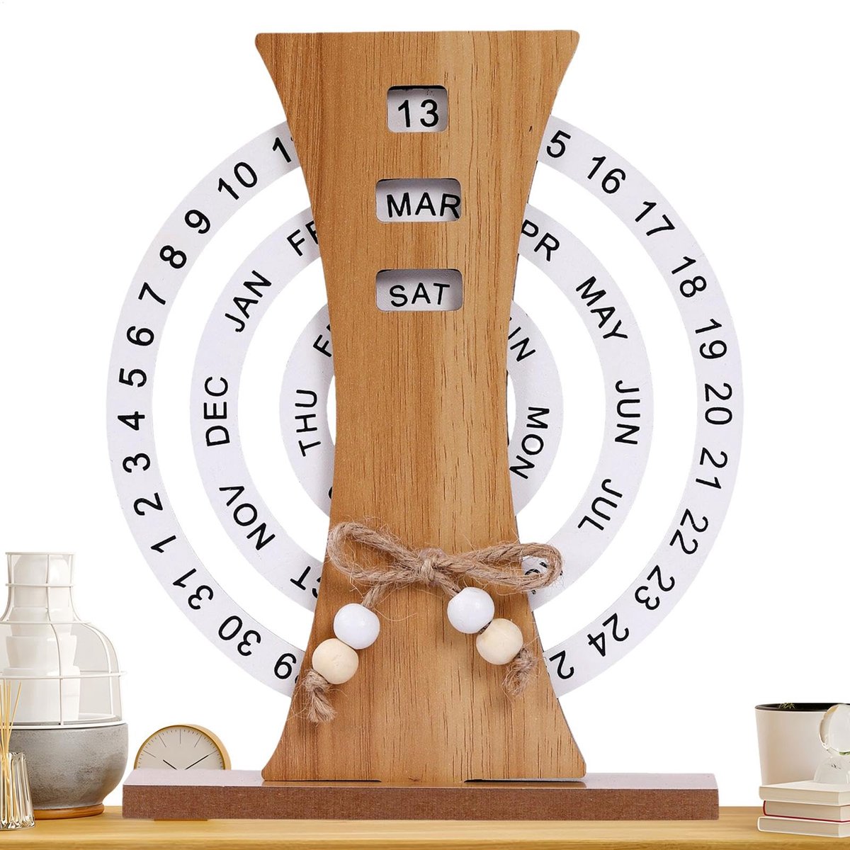 Eeuwigdurende Bureaukalender voor Dagelijks Mooie Eeuwigdurende Dagelijkse Handmatig Draaibare Kalender Voor Woonkamer