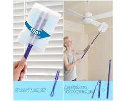Refills voor Swiffer Duster - 80 Stuks met Handvat en Telescoop - Ideaal voor Dierhaar, Stof en Vuil - Blauw en Wit