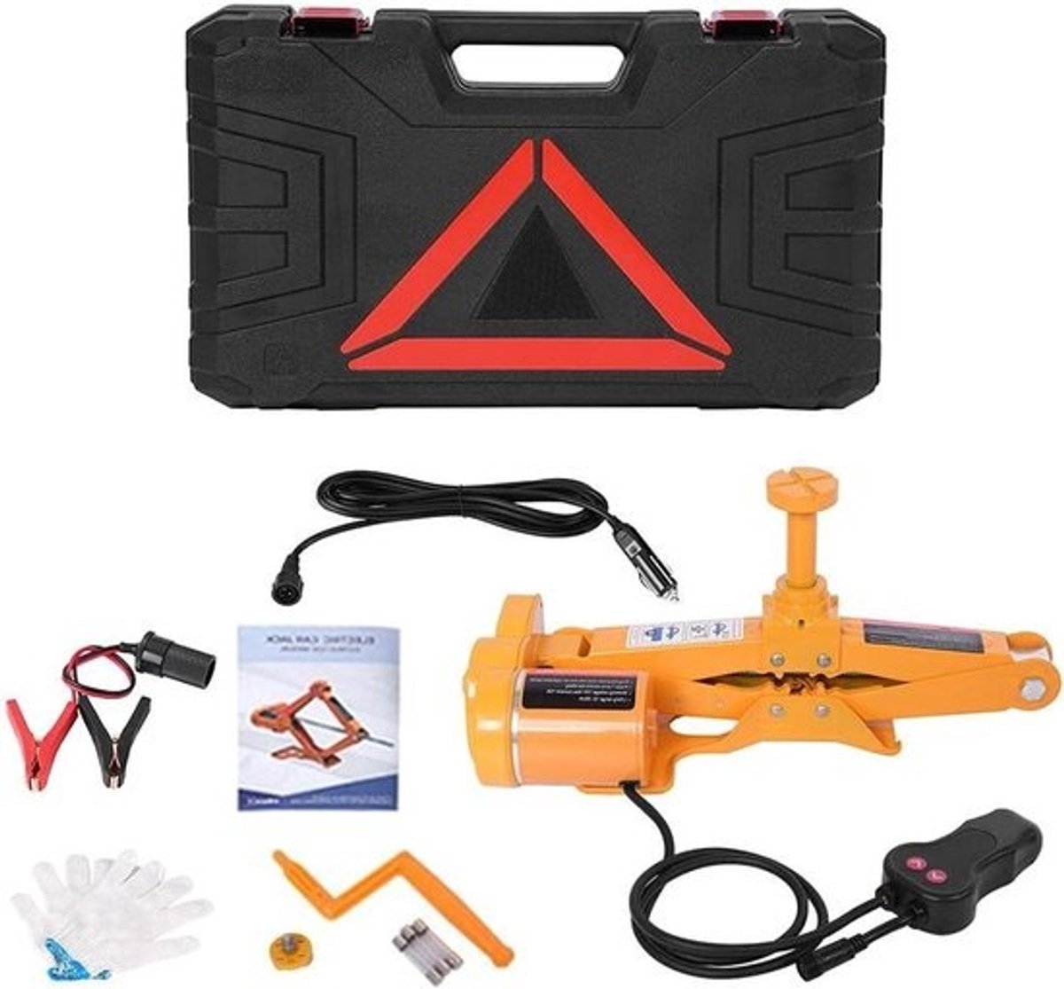 Elektrische krik - Draagvermogen 3 ton - 12V DC - Hefbok voor SUV en bestelwagen - Met opbergkoffer - Voor werkplaats en nooduitrusting - Hefhoogte 12-35 cm en 17-42 cm