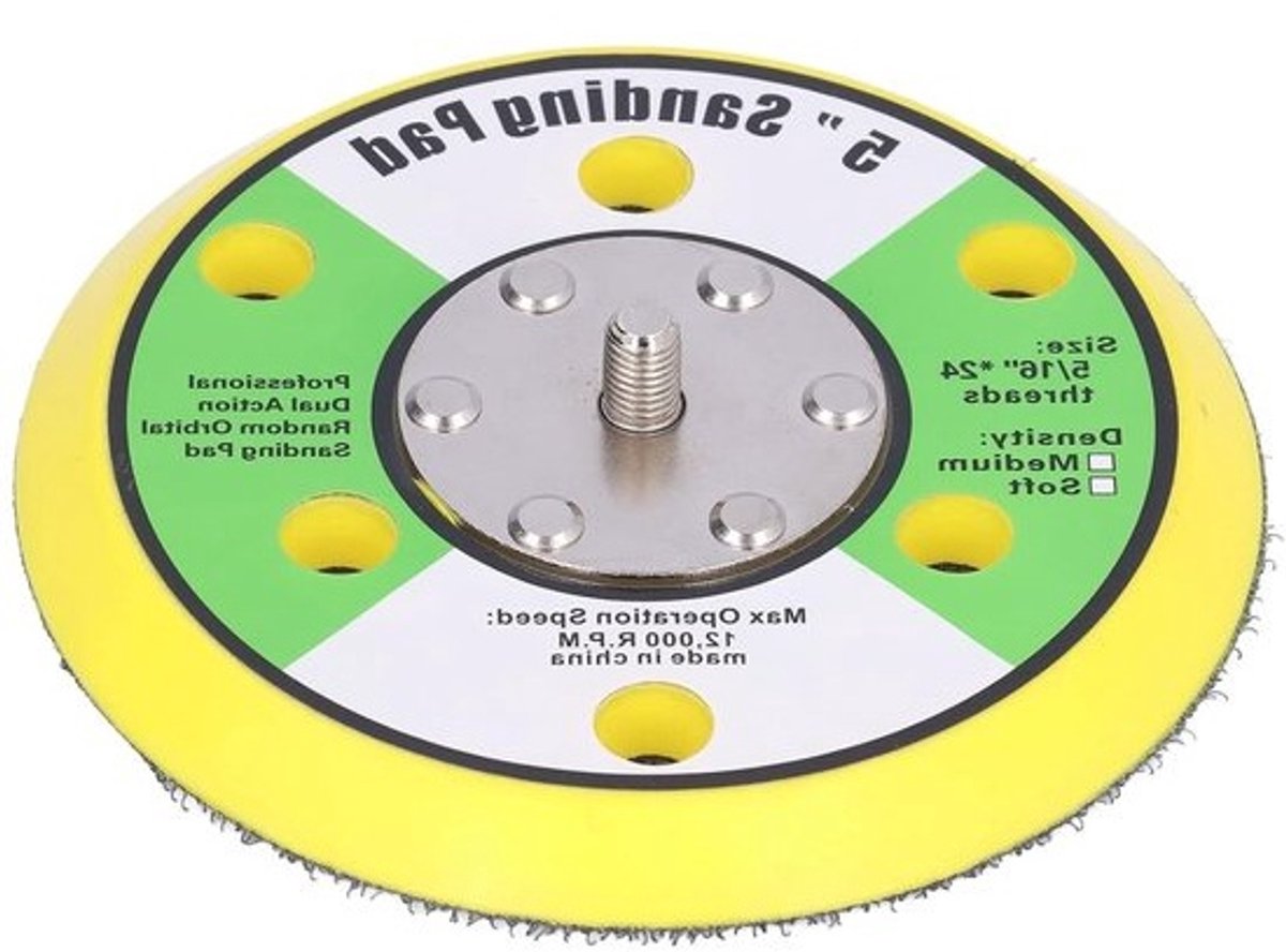 5-inch schuurpad met PU-backing - Voor pneumatische schuur- en polijstmachines - 12000RPM voor hout- en metaalbewerking