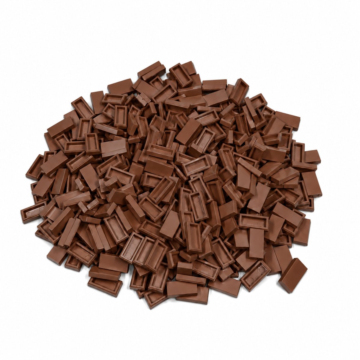 300 Bouwstenen 1x2 tile | Bruin | Compatibel met Lego Classic | Keuze uit vele kleuren | SmallBricks