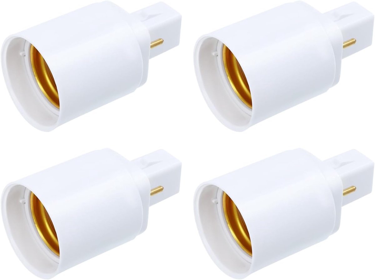 iplusmile Adapter G24 On E27 G24D to E27 Socket Adapter: 4pcs 2Pin E27 Light Bone Bone Base Converter Standard Medium - ShopVlot
