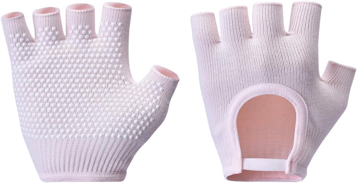 Zonder vingers, ademend en antislip, yoga- en pilates-handschoenen met siliconen punten, comfortabele sporthandschoenen voor sportschool en dagelijkse training