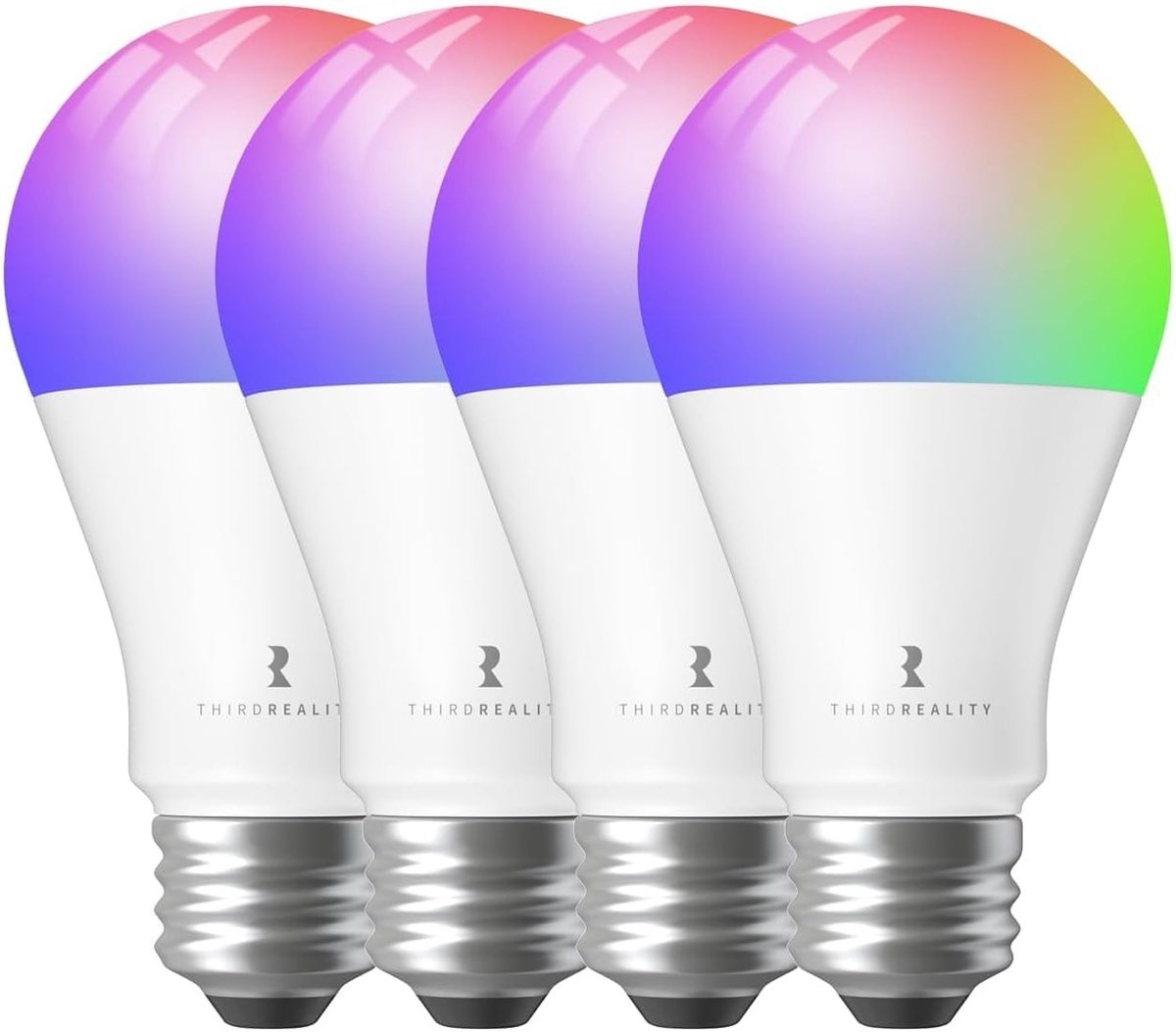 Slimme Kleur LED Lamp E27 4-Pack, Compatibel met Home Assistant, SmartThings en Echo, 2700-6500K Dimbaar, Energiezuinig en Slim Verlichtingssysteem