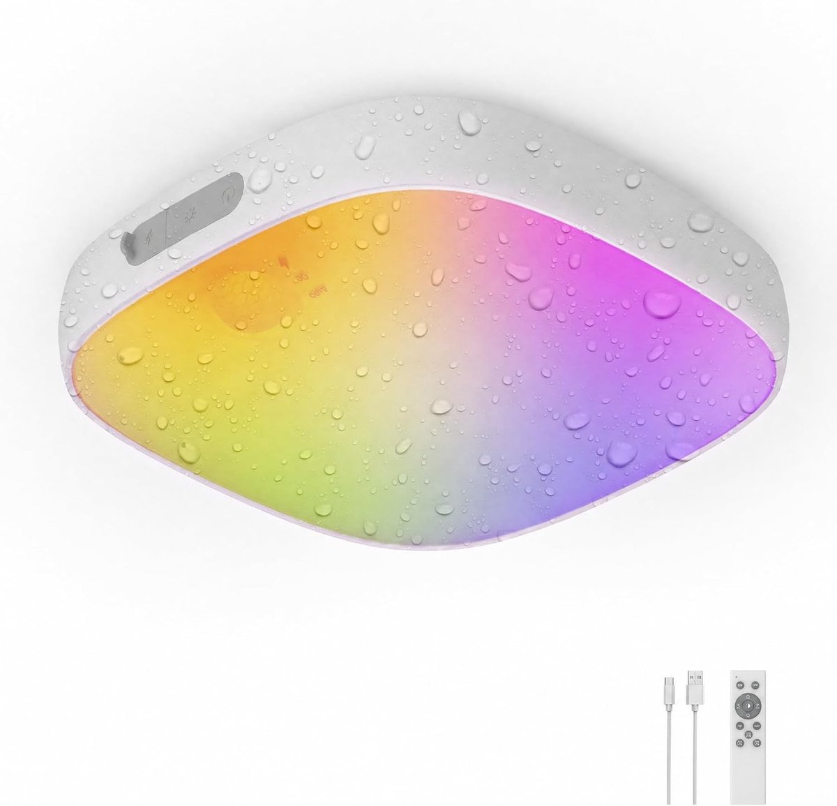 Draadloze LED Plafondlamp met Bewegingssensor en IP65 Waterdicht, RGB Kleuren voor Badkamer, Garage en Kelders