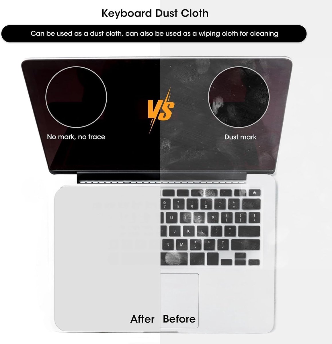 Toetsenbord Cover Doek, Toetsenbord Bescherming Doek Duurzame Scheurbestendige Microfiber Liner en Schoonmaak Polijsten Doek Compatibel met MacBook Pro 13"/14"/MacBook Air 13"